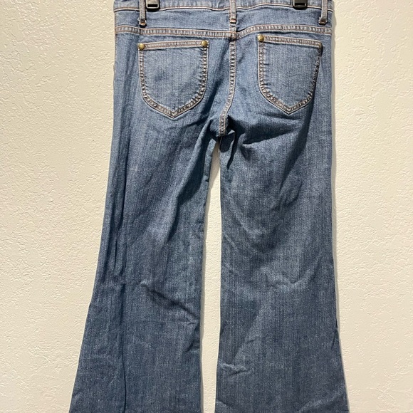 Free People vintage Dark Blue Flare Jeans low rise - Picture 2 of 5